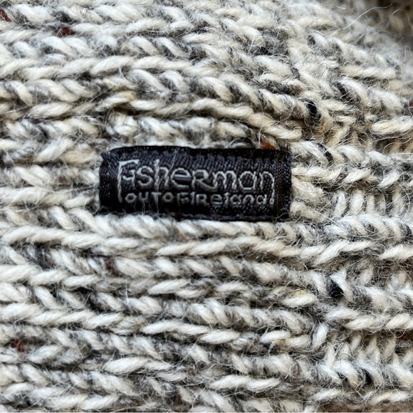 Fisherman Ireland Sweater Knit Merino Alpaca Wool Blend Shawl Collar Button Sz M - Picture 16 of 16
